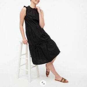J.Crew Sleeveless Three Tiered Black Flowing Dress with Pockets - NWT‎
